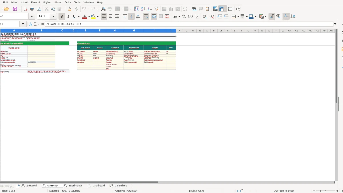 Screenshot 4: Dashboard tab - Excel template lista attivita progetto excel