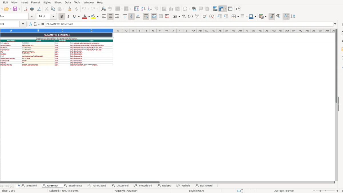 Screenshot 4: Partecipanti tab - Excel template modello verbale consegna lavori excel